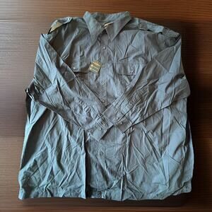 Canyon Ridge Shirt Mens 4XL Long Sleeve Button Up Navy Sports Pockets Comfort.